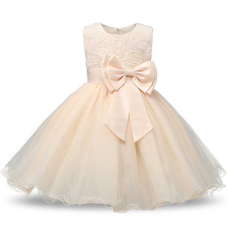 Lace Flower Girl Dresses Bow Detail